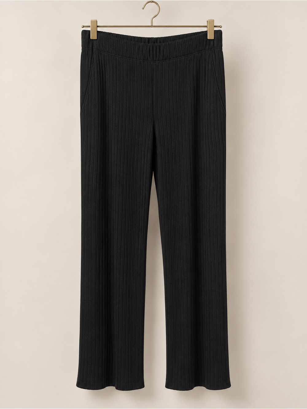 Universal Standard Aspen Ribbed Pull-On Pants Black S 14–16